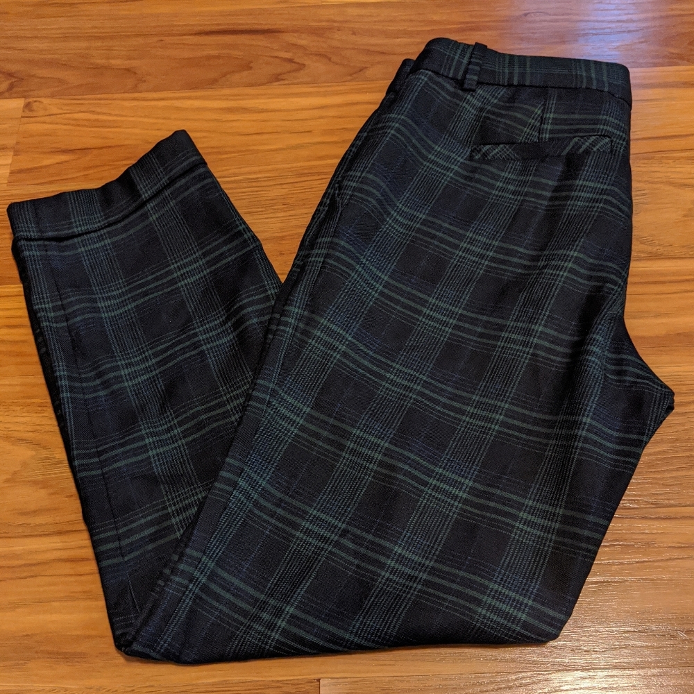 🔴SOLD🔴 J.Crew Green & Navy Plaid Pants C - Picture 2 of 6